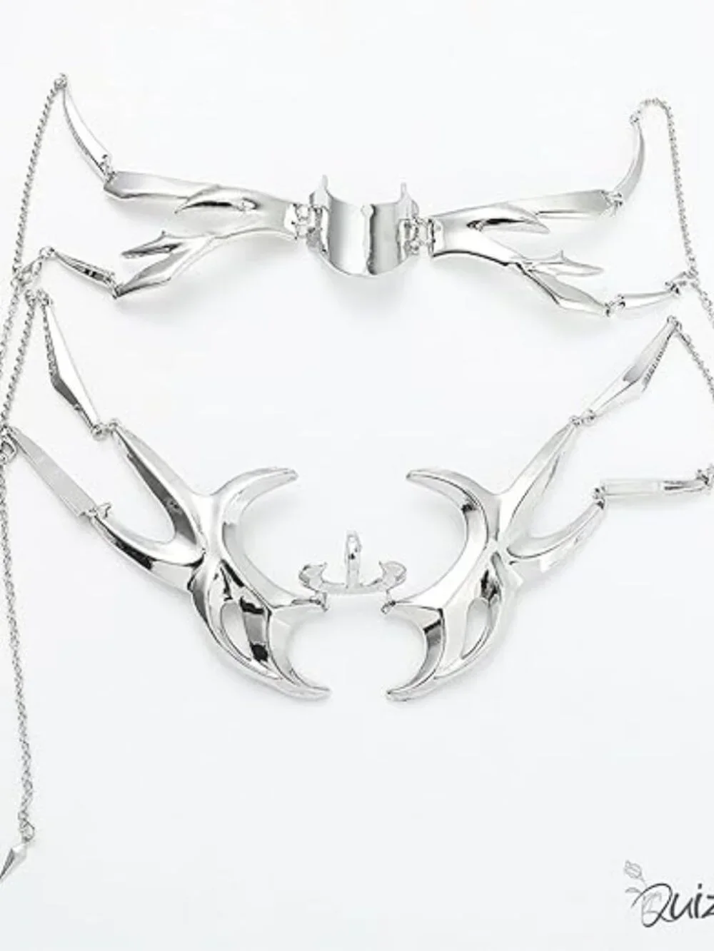 Cyberpunk Metal Half Mask Unisex Adjustable Chain for Masquerades Fest